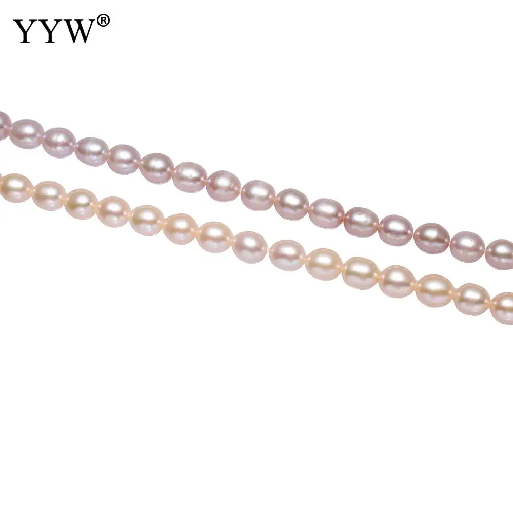 

6-7mm Loose Pearls Beads Natural Potato Freshwater Pearl Beads For Diy Earrings Necklace Hole 0.8mm 15.3 Inch Pink Purple