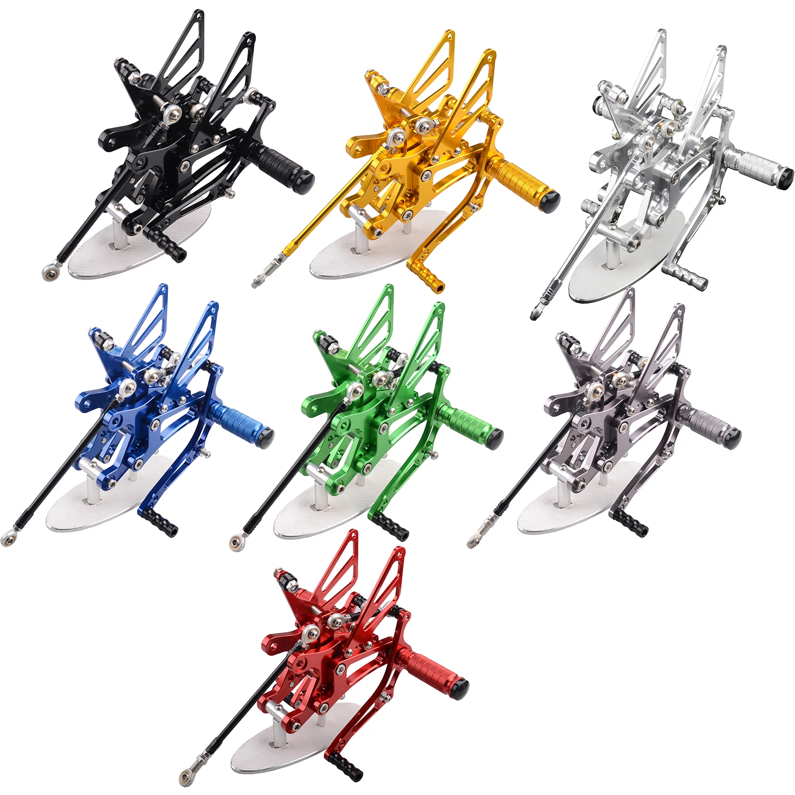 CNC Racing Rearset Adjustable Rear Sets Foot pegs Fit For Yamaha YZF R1 2004 2005 2006