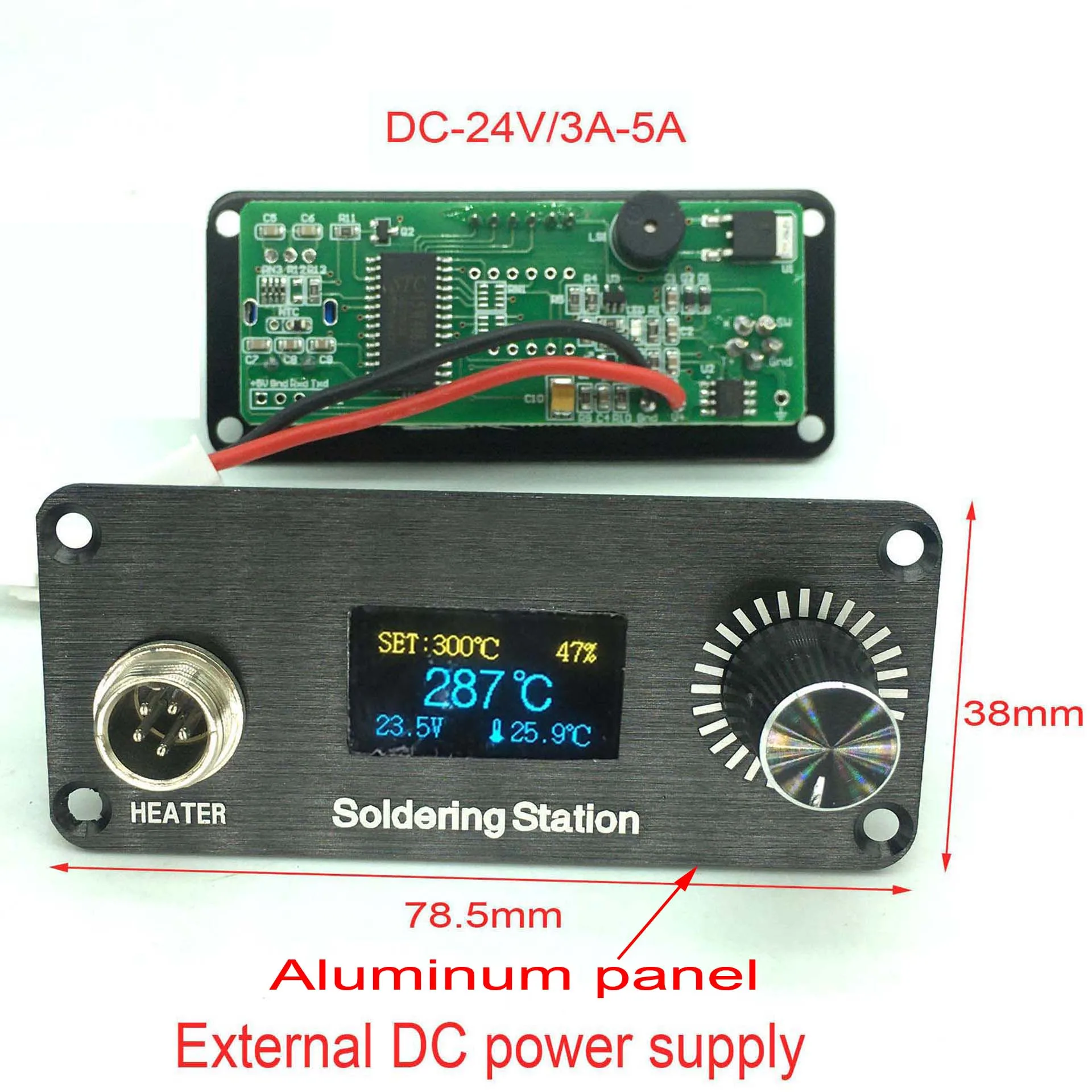 Aluminum Panel OLED Digital Soldering Iron Station Temperature Controller For T12 Handle Tip