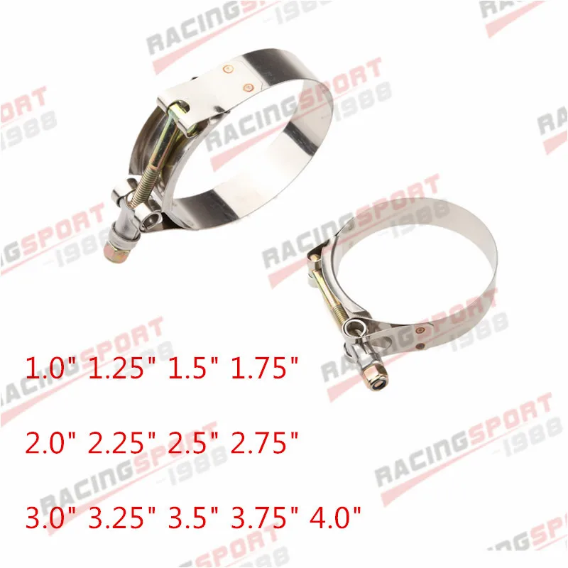 

2/2.25/ 2.5/ 2.75/ 3.0/ 3.25/ 3.5/4.0" T-Bolt Exhaust Clamp Intake Turbo Exhaust Intercooler Silicone Coupler Steel Hose Clamps