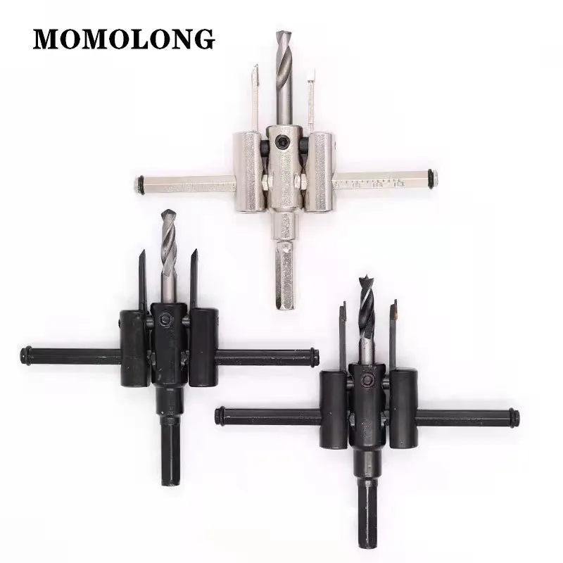 Adjustable Metal Wood Circular Hole Saw Drill Bit Round Cutting Blade Aircraft Type DIY Tool 30mm-120mm 30mm-200mm 30mm-300mm