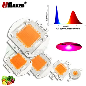 Grow Light-ชิป COB 1W 3W 5W 10W 20W 30W 50W 100W เต็มสเปกตรัม380-840nm พืชสำหรับพิพิธภัณฑ์สัตว์น้ำ LED Hydroponice โคมไฟ DIY