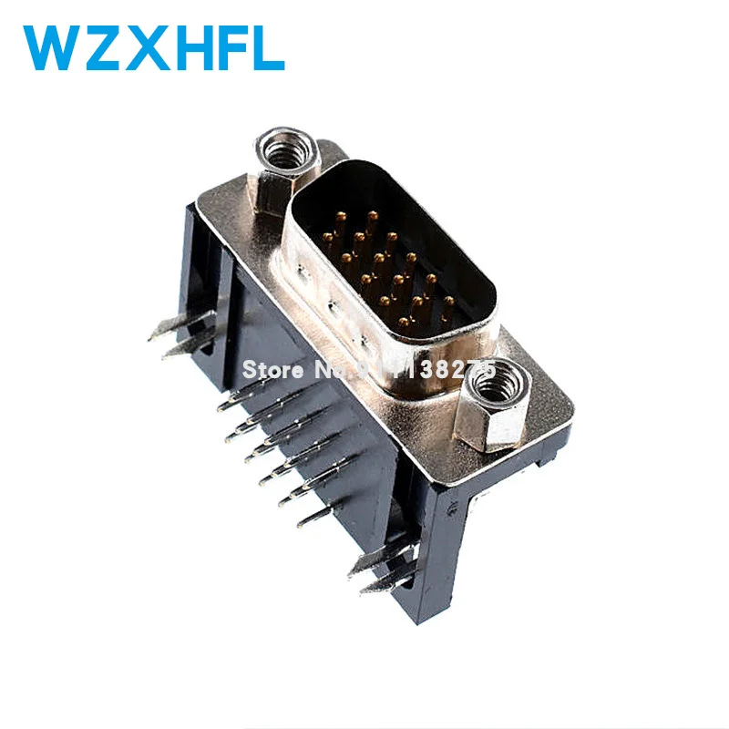 10PCS DB15 DR15 3 Reihen Parallel Port 15 Pin D Sub Weiblich Männlich 15 Weg PCB 90 Grad Stecker DB15 Buchse Stecker VGA Adapter