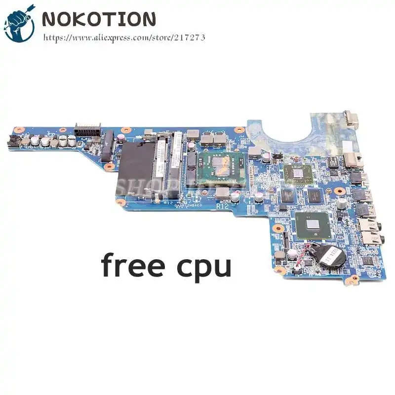 NOKOTION 636372-001 636371-001 For HP Pavilion G4-1000 G7 G7-1000 G6 G6-1000 Laptop Motherboard DA0R12MB6E0 HM55 HD6470 Free CPU