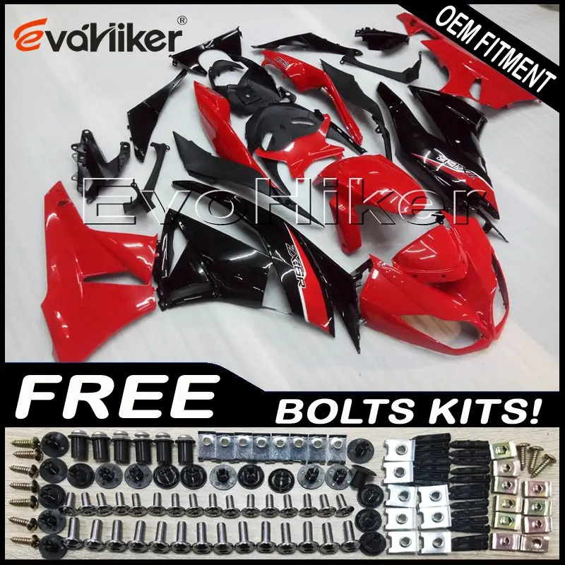 

ABS Fairings for ZX6R 2009 2010 2011 2012 red Black ZX 6R 09 10 11 12 ABS plastic Fairings kit Injection mold