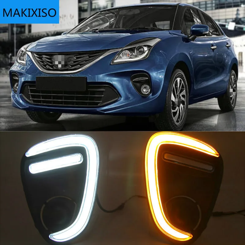 

2Pcs For Suzuki Baleno 2019 2020 LED DRL Daytime Running Lights Fog Lamp cover with turn signals daylight