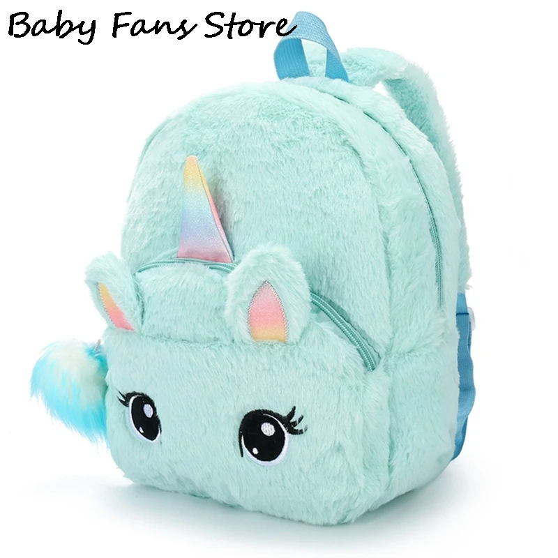 Kids Mini Plush Backpacks Baby School Bag Unicorn Pack Kindergarten Backpack Children Cute Cartoon Fashion Schoolbag Book Bags