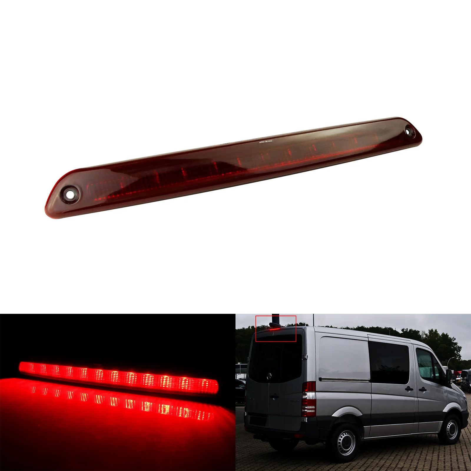 For 2006-2017 Mercedes Benz Sprinter VW Crafter Red LED High Level Third Brake Stop Light A9068200456 9068200456, 2E0945097