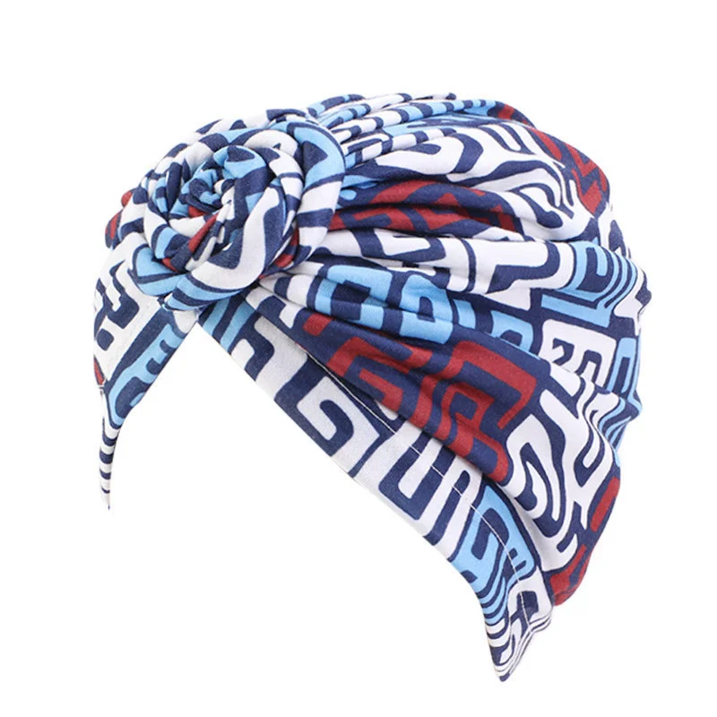 Afrikanische Druck Turban Hut für Frauen Scrunchies Knoten Headwrap Stretch Bandanas Party Headwear Damen Kopftuch Haar Zubehör – Detail 14