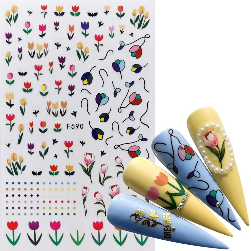 

Animal Adhesive Nail Stickers Nail Art Decoration Small Butterflies Nail Art Transfer Leaves Adhesive 3D Sticker For Nails