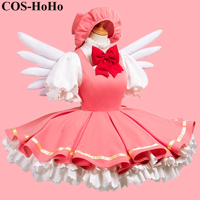 

COS-HoHo Anime Cardcaptor Sakura Kinomoto Sakura Game Suit Lovely Dress Uniform Cosplay Costume Halloween Party Outfit Women NEW