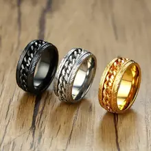 Black Spinner Chain Ring for Men #4
