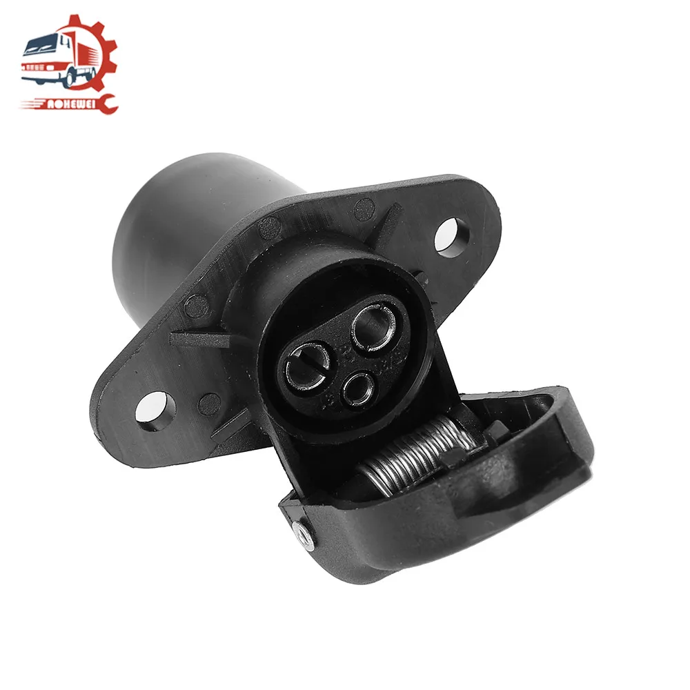 AOHEWEI 3Pin Trailer Plug Towing Socket Connector 12V Screw End 3 Way Male Female Truck Part for Electrical Caravan Vehicle