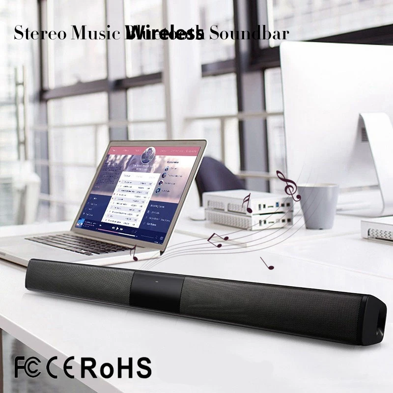 20W Portable Column Soundbar Wireless Bluetooth-compatible Speaker Powerful 3D Music Sound bar Home Theater Aux 3.5mm For TV PC