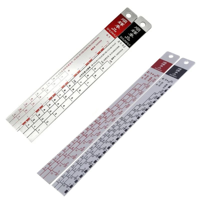 Mixing Tool Standard Car Paint Ruler Suitable for Cars Paint Ruler Ruler Paint Tool Black/R-ed Rulers Drop shipping