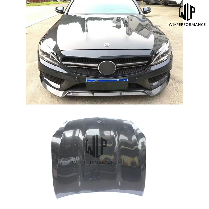 W205 Full Carbon Fiber Hood Engine Bonnet Car Styling for Mercedes-benz C63 Amg Car Body Kit 2014-2018