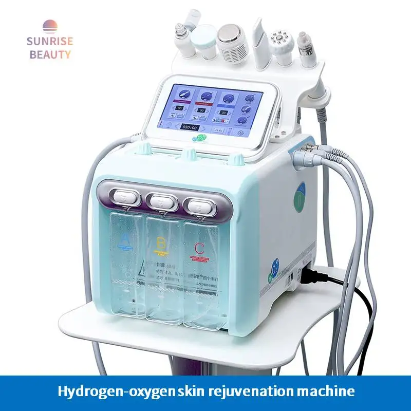 Professional Hydrofacial Oxygen Machine Small Bubble Hydra Dermabrasion  Biological Enhancement Facial Spa Aqua Peeling Device