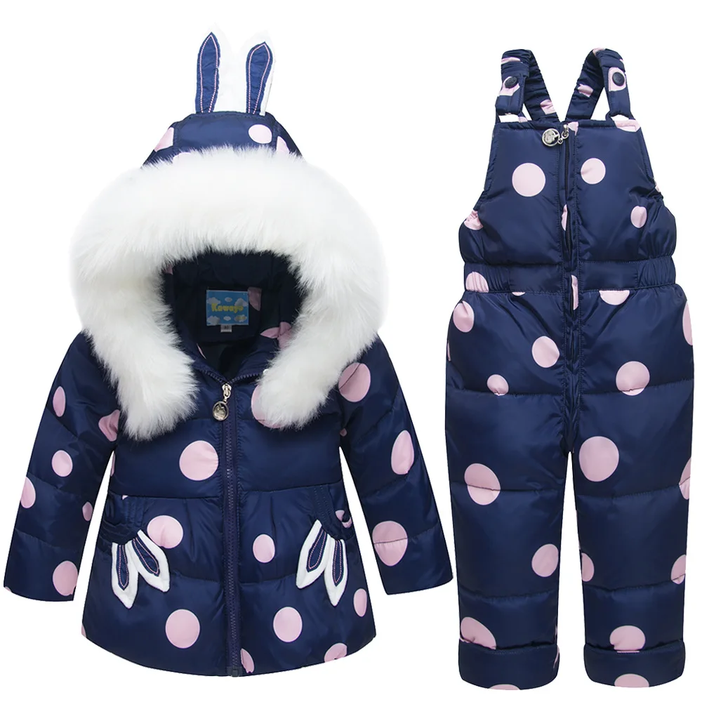 Children Winter Down Jacket + Jumpsuit 2pcs Kids Toddler Costume For Baby Children's Clothing Girls Baby Overalls Clothing Sets