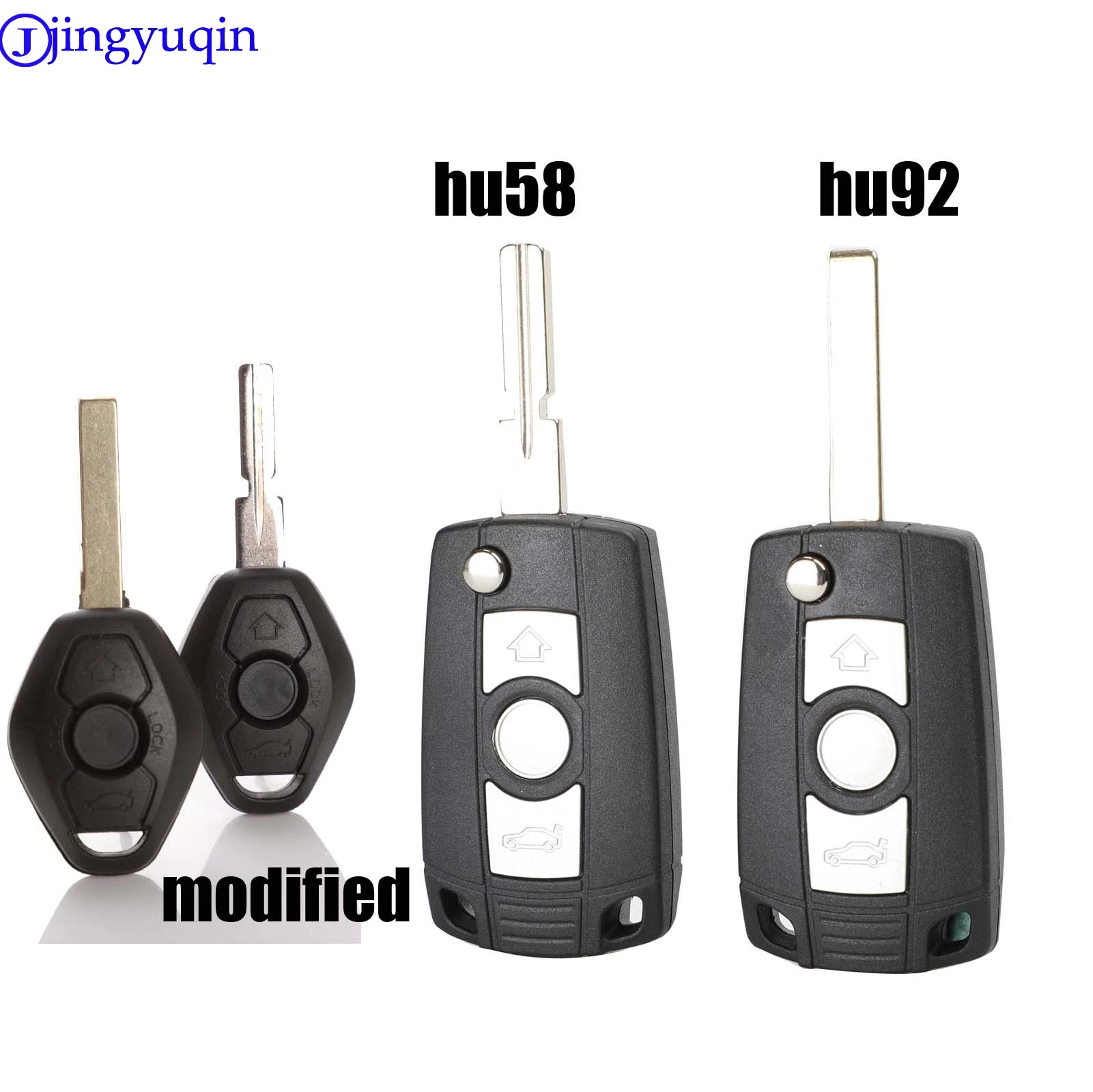 jingyuqin 3B Modified Folding Car Key Shell Case for BMW 3 5 7 Series 1998-2005 X5 Z3 Z4 330 330i 525 525i 2001-2004 E38 E39 E46