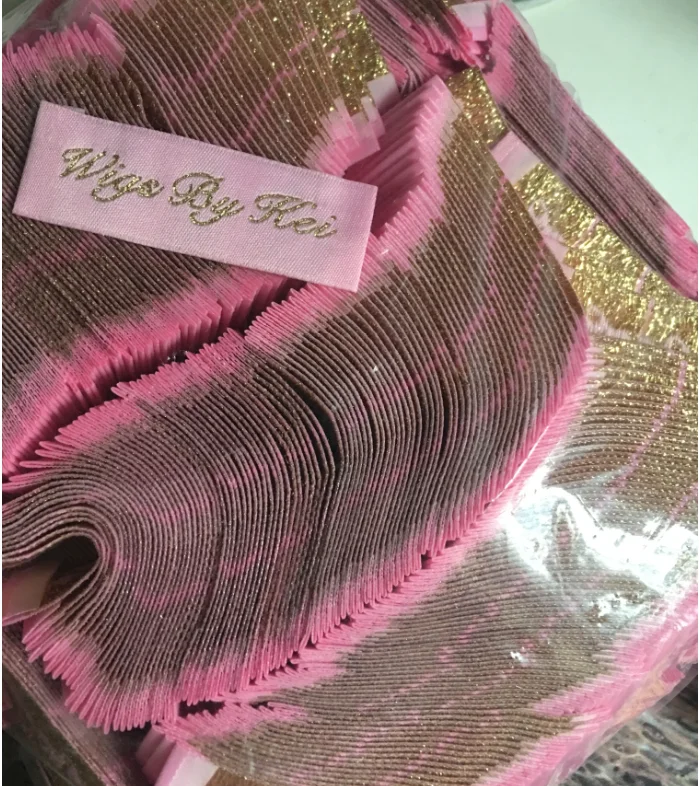 1000pcs Labels for Clothes Customized Garment Labels Woven main Sewing label Embroidered tag silver Gold Thread WSL-001