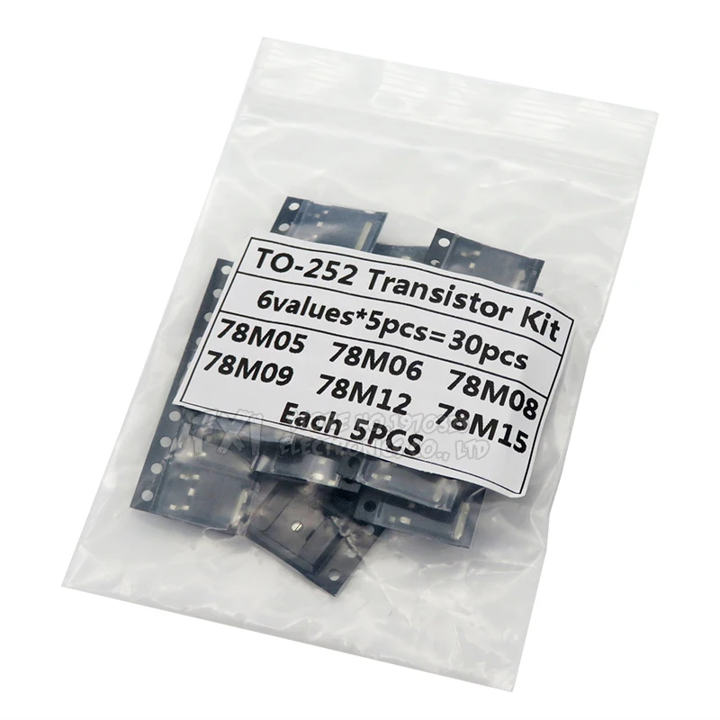 6Kinds*5PCS=30PCS TO-252 Transistor Kit 78M05 78M06 78M08 78M09 78M12 78M15 each 5PCS