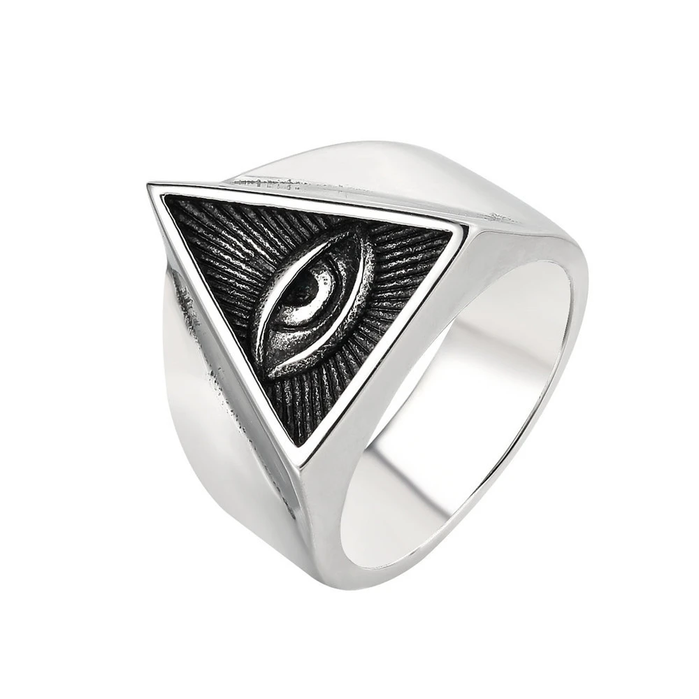 Men's Vintage Ancient Egypt Pharaoh stainless steel Ring Egyptian Eye of Horus Ra Udjat Talisman Biker Ring Jewelry