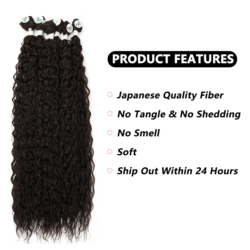 Afro Kinky Curly Hair Bundles Extensions Synthetic Hair Soft Heat Resistant Afro Culrls 300g Full Head Wig 26-28Inch Super Long