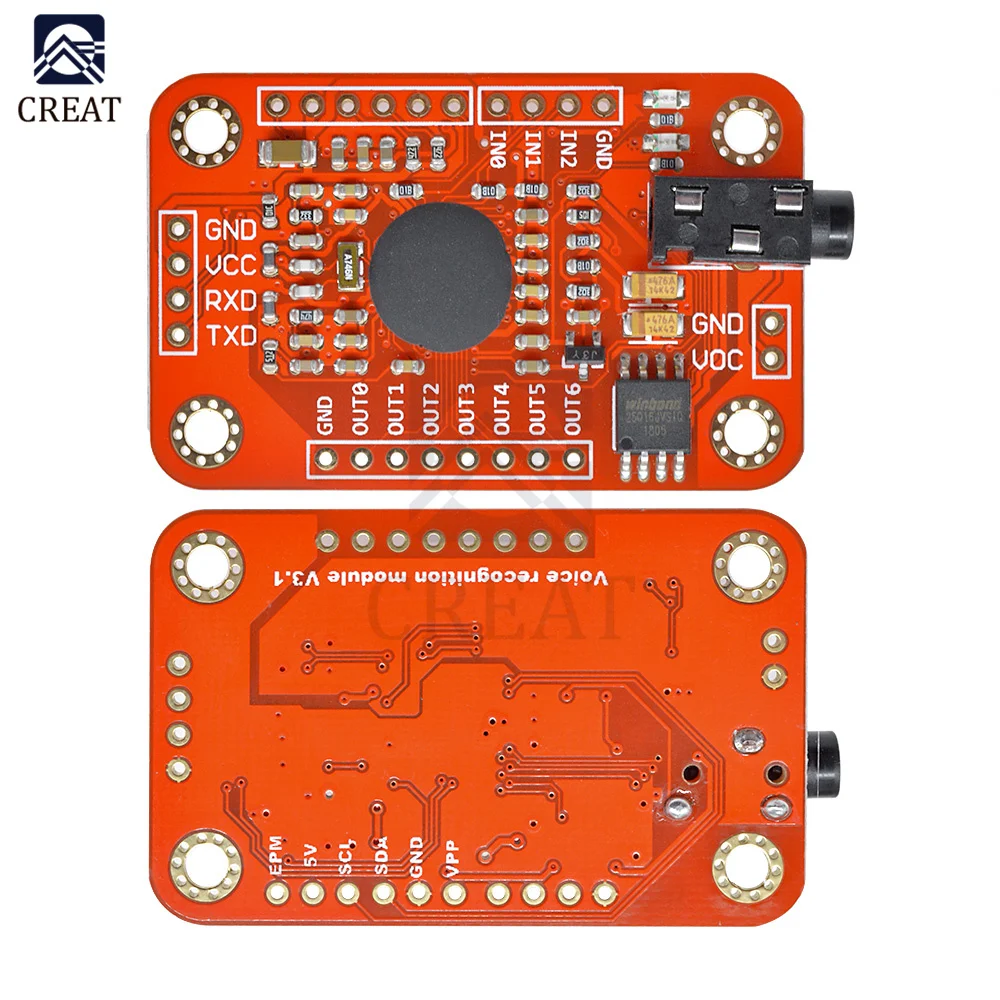Voice Recognition Module V3 Speed Recognition elechouse compatible with Ard for Arduino Support 80 Kinds of Voice Sound Board