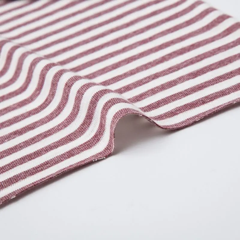 Good Quality Knit Stripe Polyester Cotton Fabric For Sewing t Shirt 50x185cm/Piece KA0008