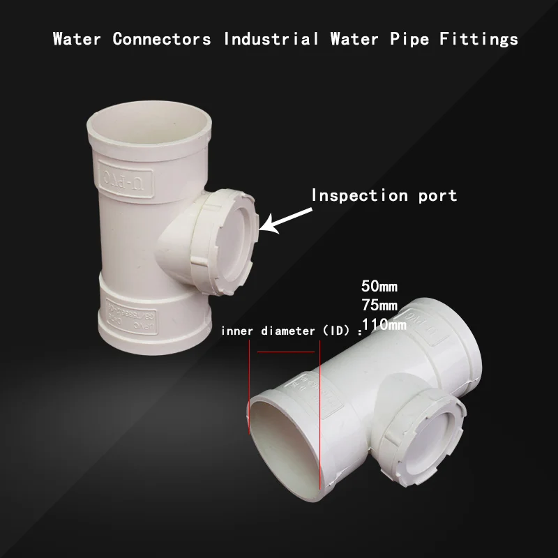 Pvc Riser Inspectie Poort Badkamer Rioolbuis Verticale Inspectie Poort Met Plug Hoofd Afvoerleiding Accessoires 1 Pcs