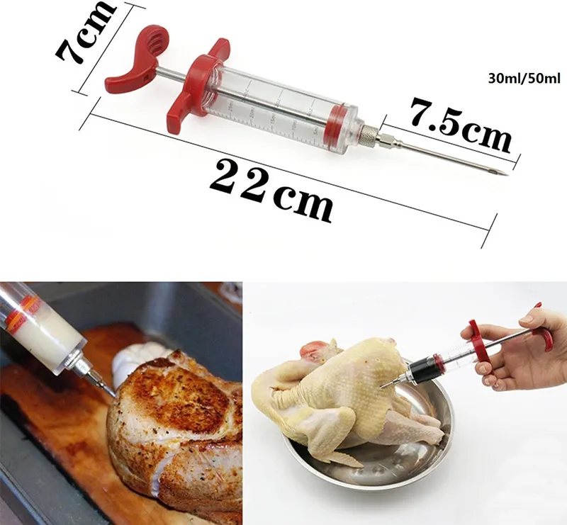 NEW Flavor Needle Turkey Pork Bbq Steak Meat Sauces Syringes Marinades Kitchen Tools Spices Cooking Tools Kitchen Gadgets