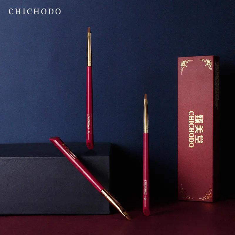 CHICHODO Makeup Brush-Luxurious Red Rose Series-High Quality Synthetic Hair Eyesliner Brush-Cosmetic Pen-Beauty Tools-Make up