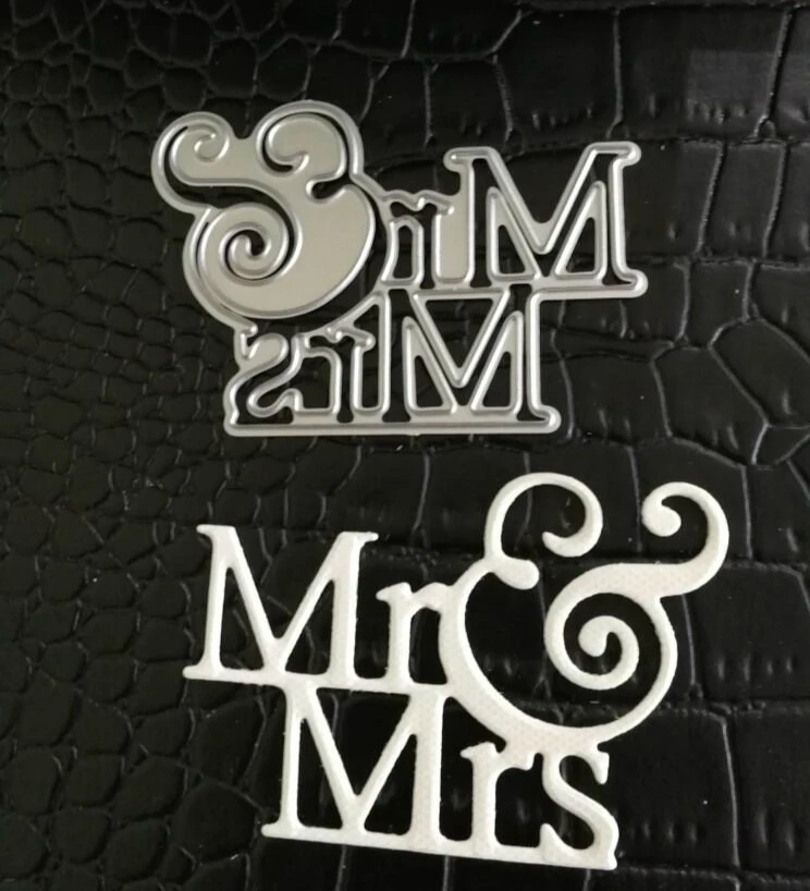 Mr Mrs Words Dies Metal Cutting Dies Stencil for DIY Scrapbooking album Decorative Embossing Craft Dies Cut Paper Cards Tool