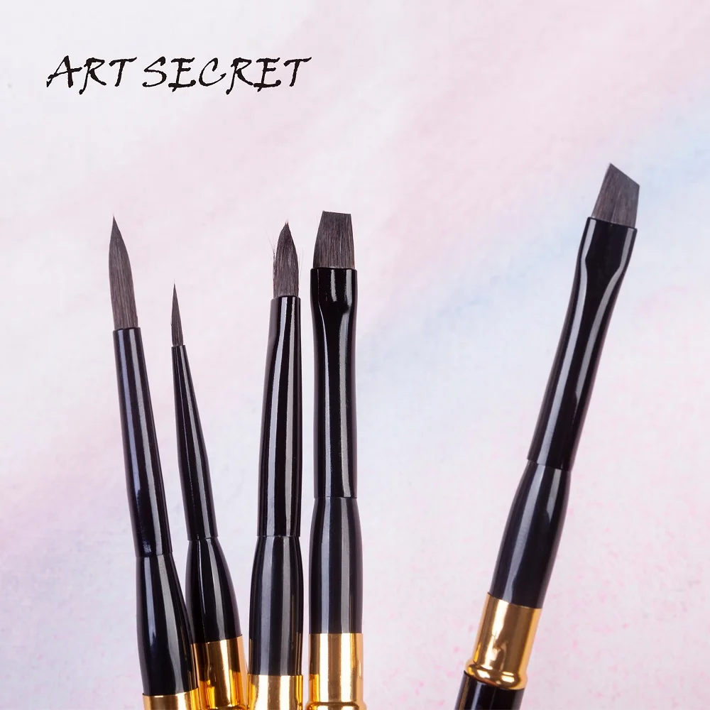 ArtSecret High Grade SQ645 Squirrel Hair Travel Kit Artistic Art Painting Brushes 5PC/Set For Watercolor Drawing