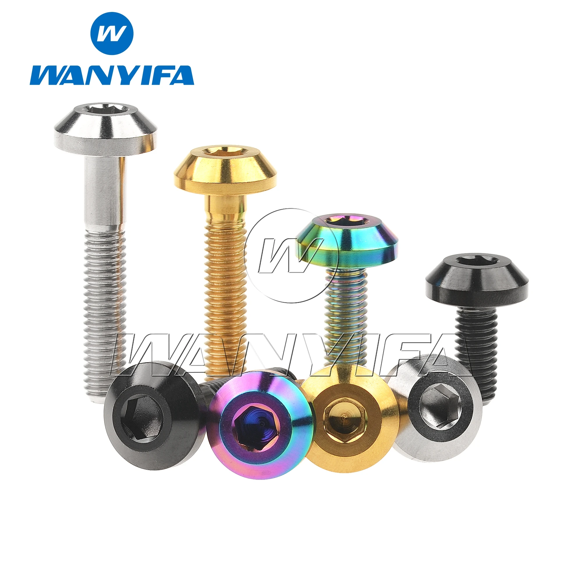 

Wanyifa Titanium Bolt M6x12 15 20 25 30 35mm Hex Umbrella Head Ti Screws for Bicycle Motorcycle Brake Disc