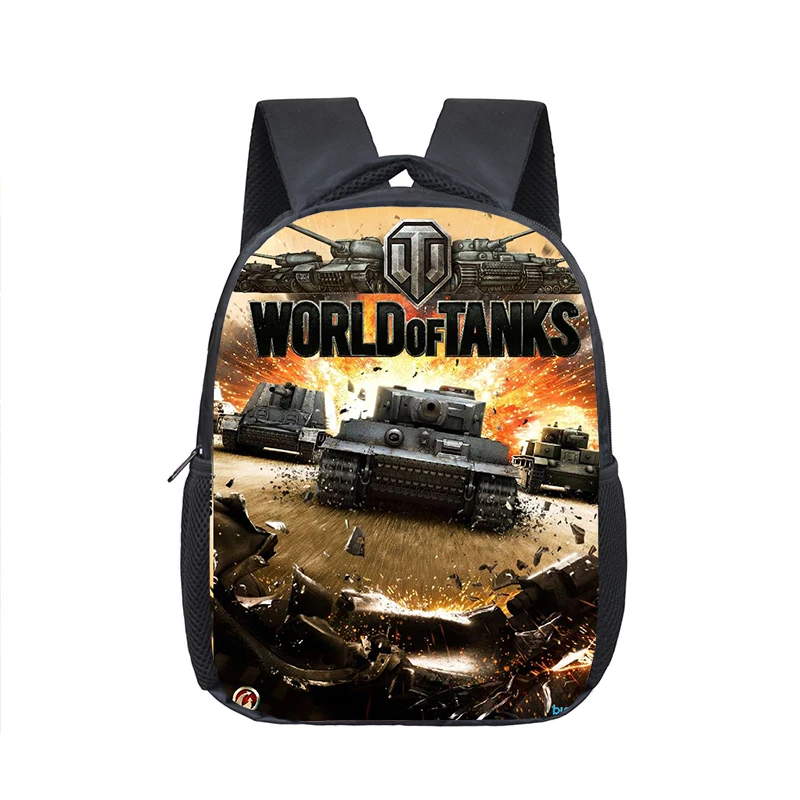 

12 inch Game World Of Tanks School Bags Kindergarten Children kids Backpack for Girls Boys Children's Backpacks Mochila