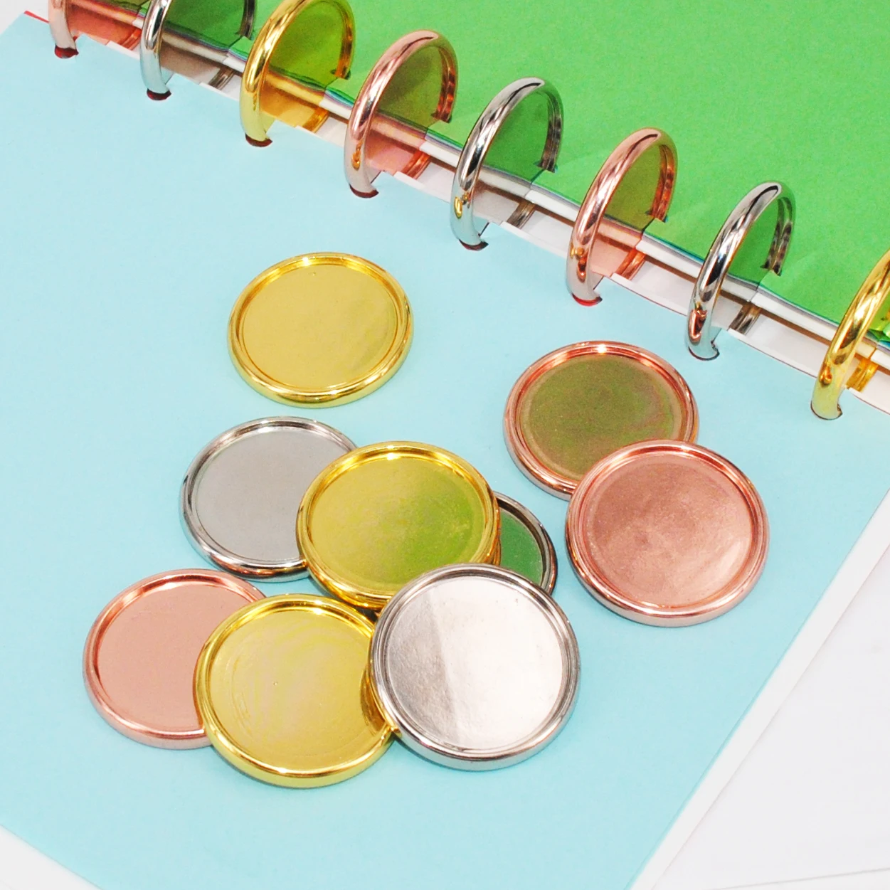 12pcs 35mm Planner Discs Binder Notebook Binding Buckle Mushroom Binder Ring Expander Rings Planner Accessories School Supplies