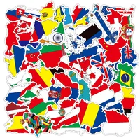 10/30/50PCS World Flag Map Stickers Aesthetic DIY Luggage Water Bottle Laptop Waterproof Graffiti Colorful Sticker Decals Packs 2