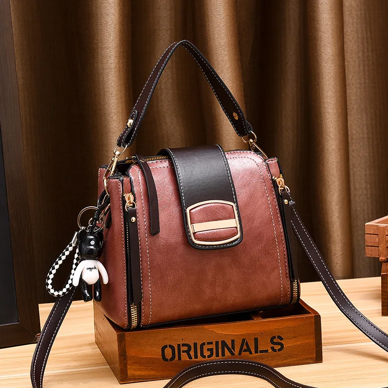 2021 Women Handbags Color Woman Shoulder Messenger Vintage PU Leather Ladies Daily Casual Crossbody Bags Purses and Handbags