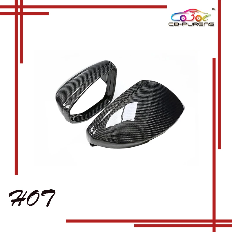 For Audi A6 C8 A7 A8 A8L 2019 Up With/No Lane Assist LHD Replacement ABS+Real Carbon Fiber Car Side Rearview Mirror Cover