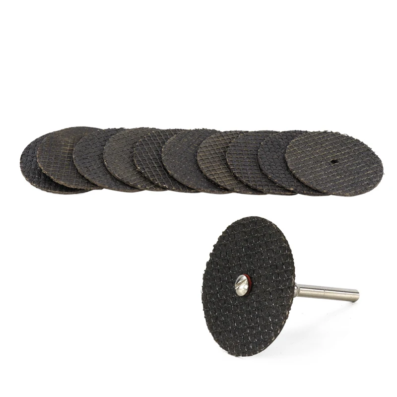 10pcs 32mm Abrasive Cutting Disc with Mandrels Cut Off Wheel Dremel Accessories Abrasive Tools for Rotary Tool Mini Drill