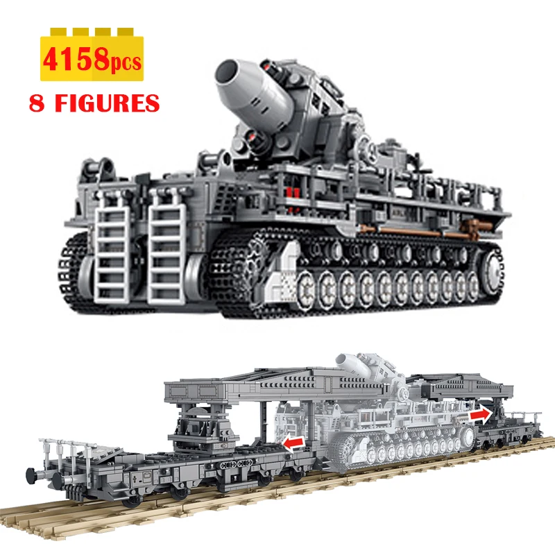 

ww2 German Military Karl Cannon Building Blocks Assembling Model Army Soldiers Weapon Tank Bricks Enlighten Toys for Children