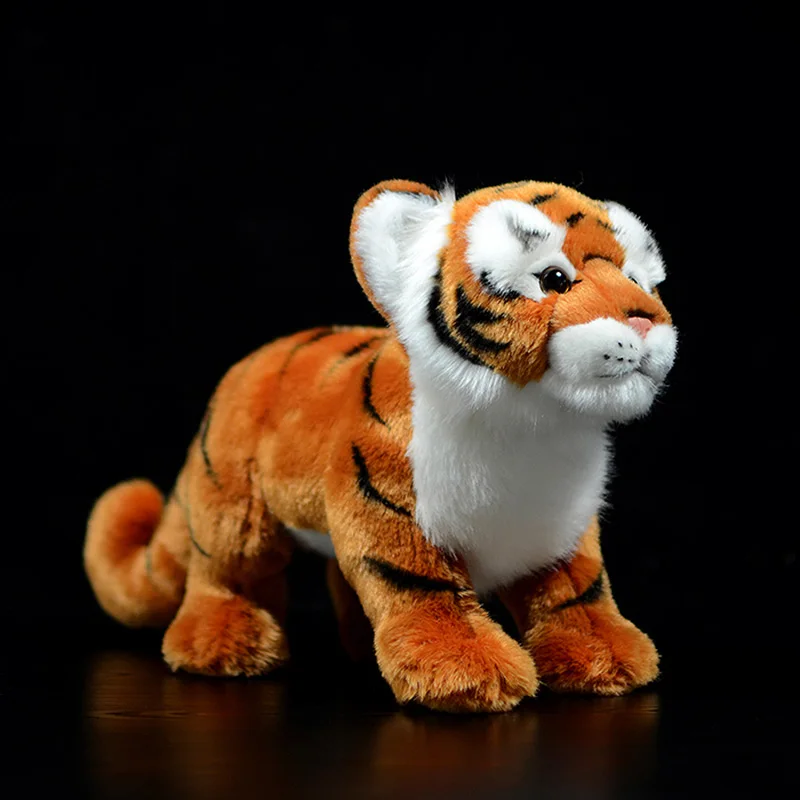 

Simulation Stand Tiger Stuffed Plush Toy Soft Lifelike Panthera tigris Doll Cute Realistic Animal Model For Child Birthday Gift