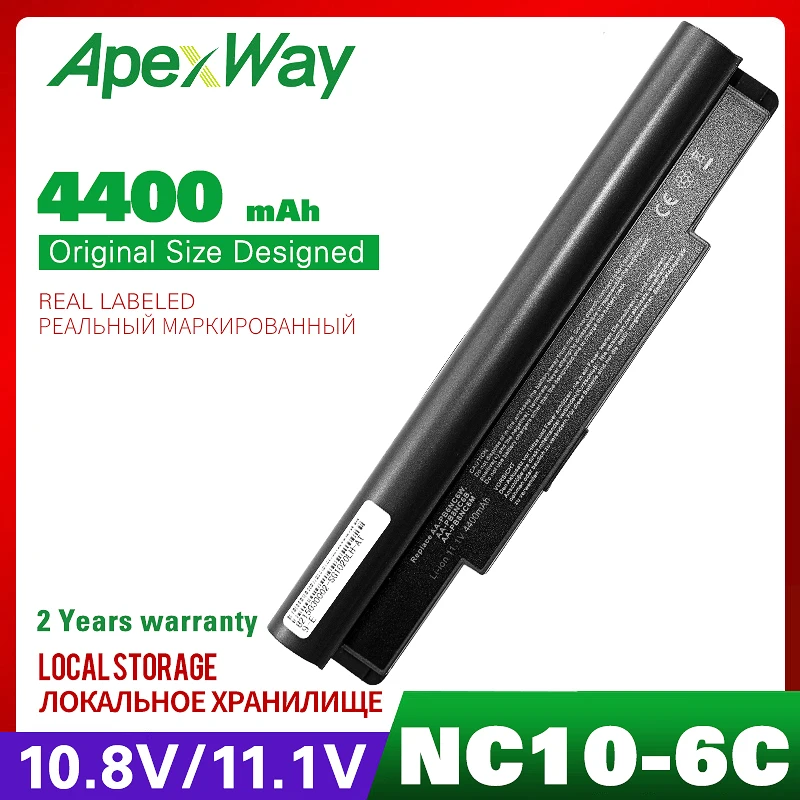 

4400mAh laptop battery for SAMSUNG NP-NC10-KA03CN N10 N110 N140 N270B N510 NC10 NC20 N120(white) AA-PB6NC6E AA-PB6NC6W