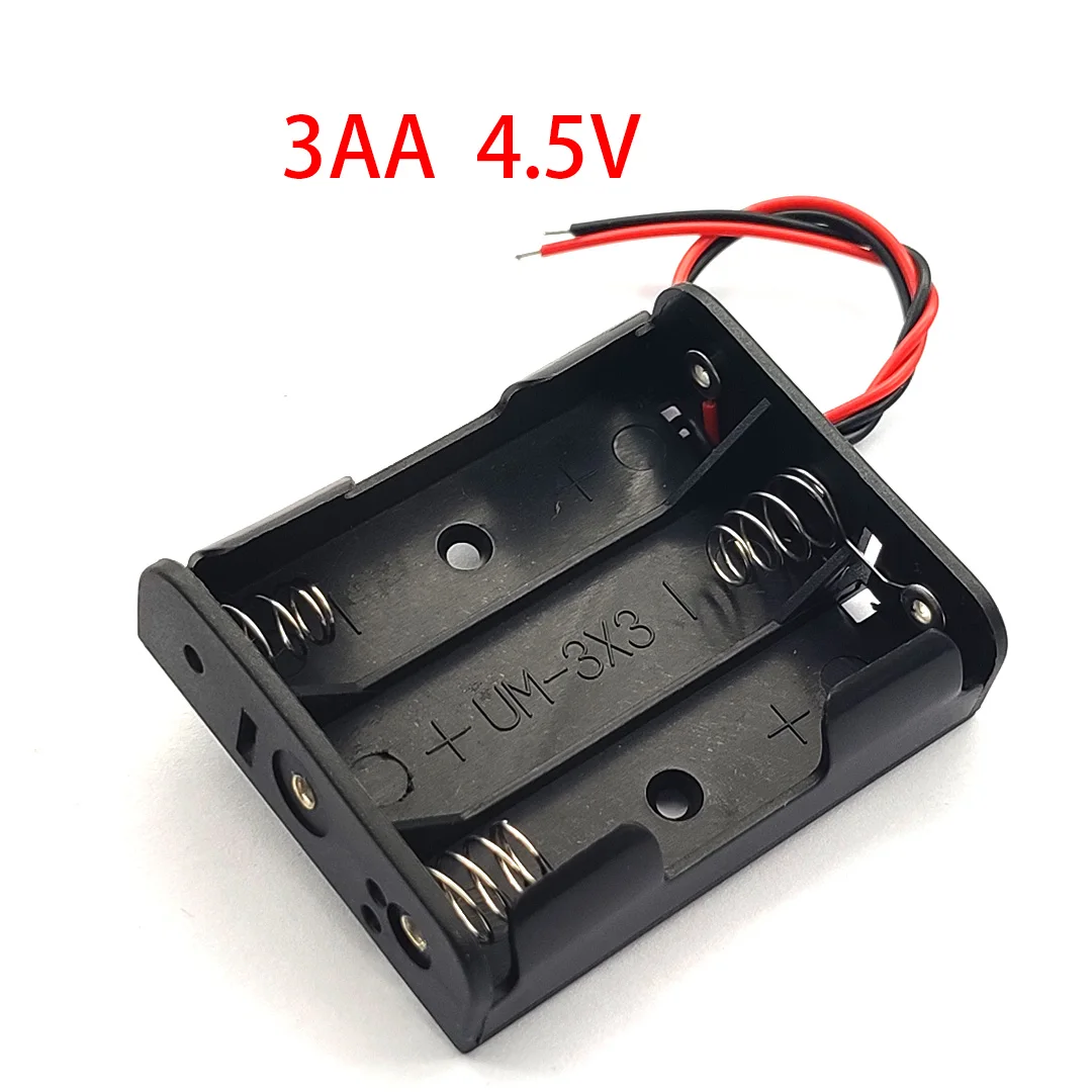 AA Battery Holder 3 x 1.5V AA Battery Case With Wire Leads 3AA Battery Box Plastic Battery Storage Case 4.5V DIY