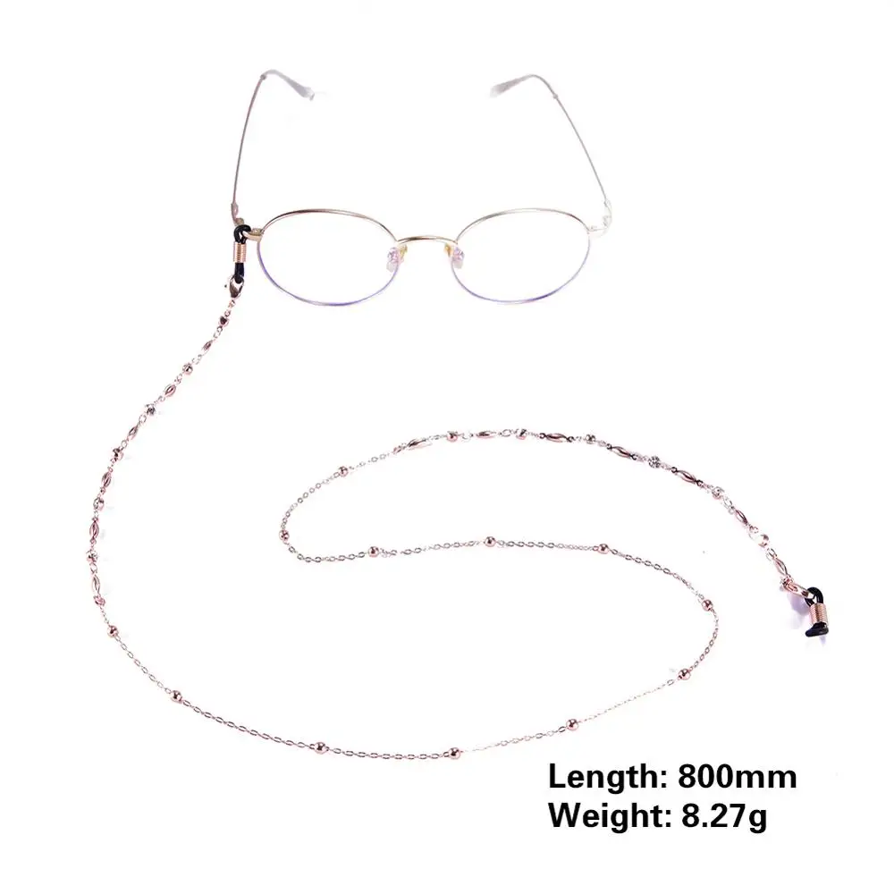 SKYRIM White Crystal Beaded Sunglasses Chain Women Gold Color Lanyard Strap Necklace Anti-slip Eyeglass Cord Rope for Glasses