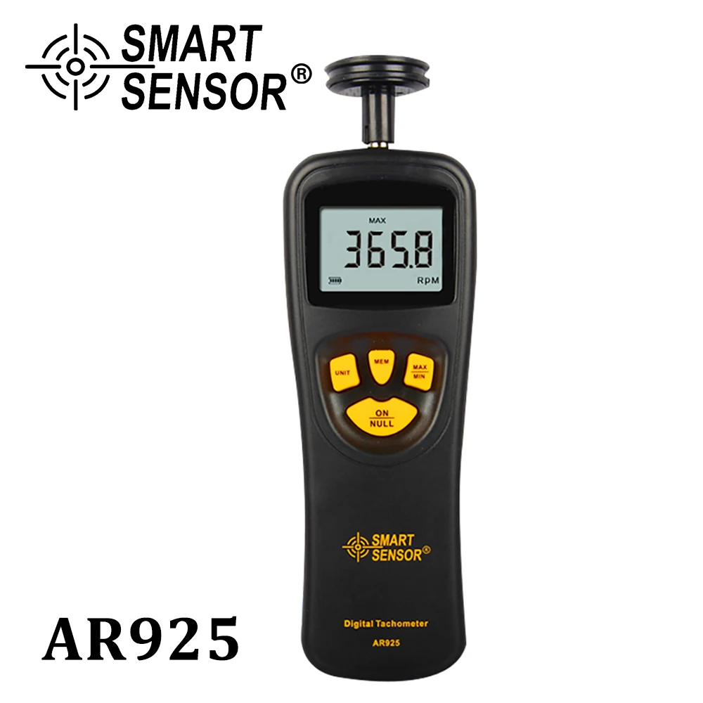 SMART SENSOR 0.5~19999 RPM AR925 Contact Digital Tachometer Rotation Meter with LCD Backlight Display Speed