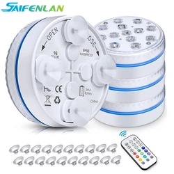 Lampe Submersible à 13 LED avec télécommande, éclairage à aimant submergé IP68, rvb, éclairage pour piscine/Aquarium, mise à jour