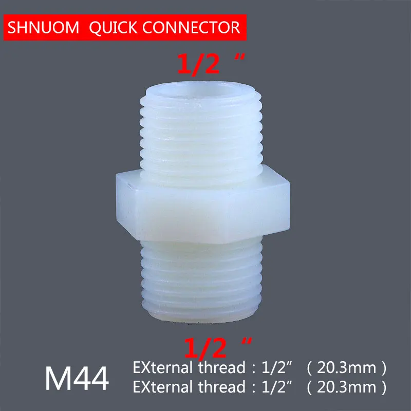 1/2 ''BSP Male untuk 1/2" External Thread Fitting Pipa Plastik Nilon Diameter 20MM Konektor Akuarium RO filter Air