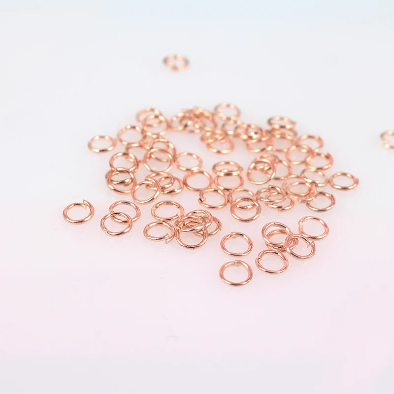 (T13893)4mm 5mm 6mm 7mm 8mm 10mm Rose gold color Round Iron Jump Rings Single Loop Diy Findings wholesale